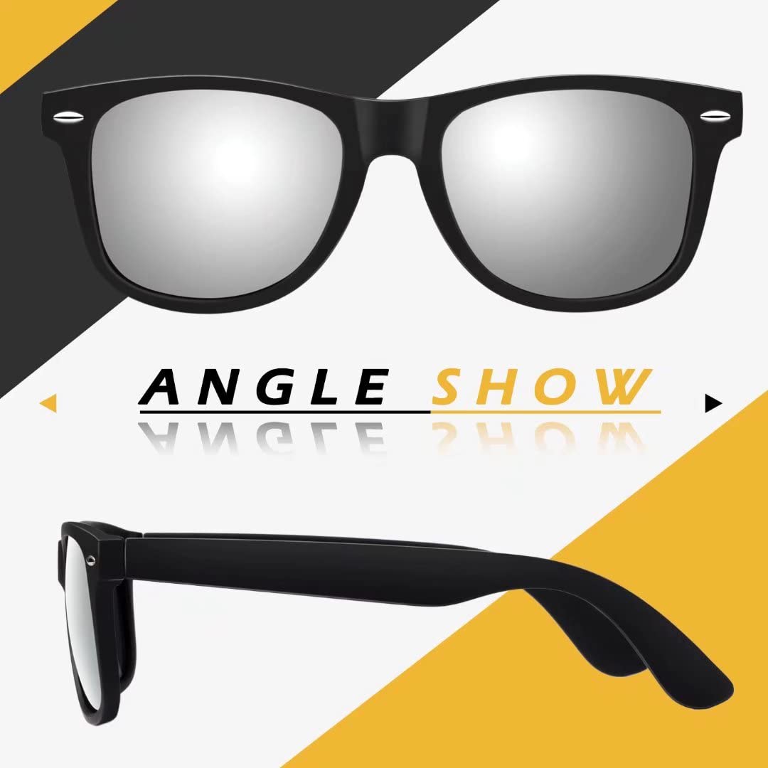 LINVO Occhiali da Sole da Uomo Donna Polarizzati Guida Protezione 100% UV400 Retrò Anni '80 Design