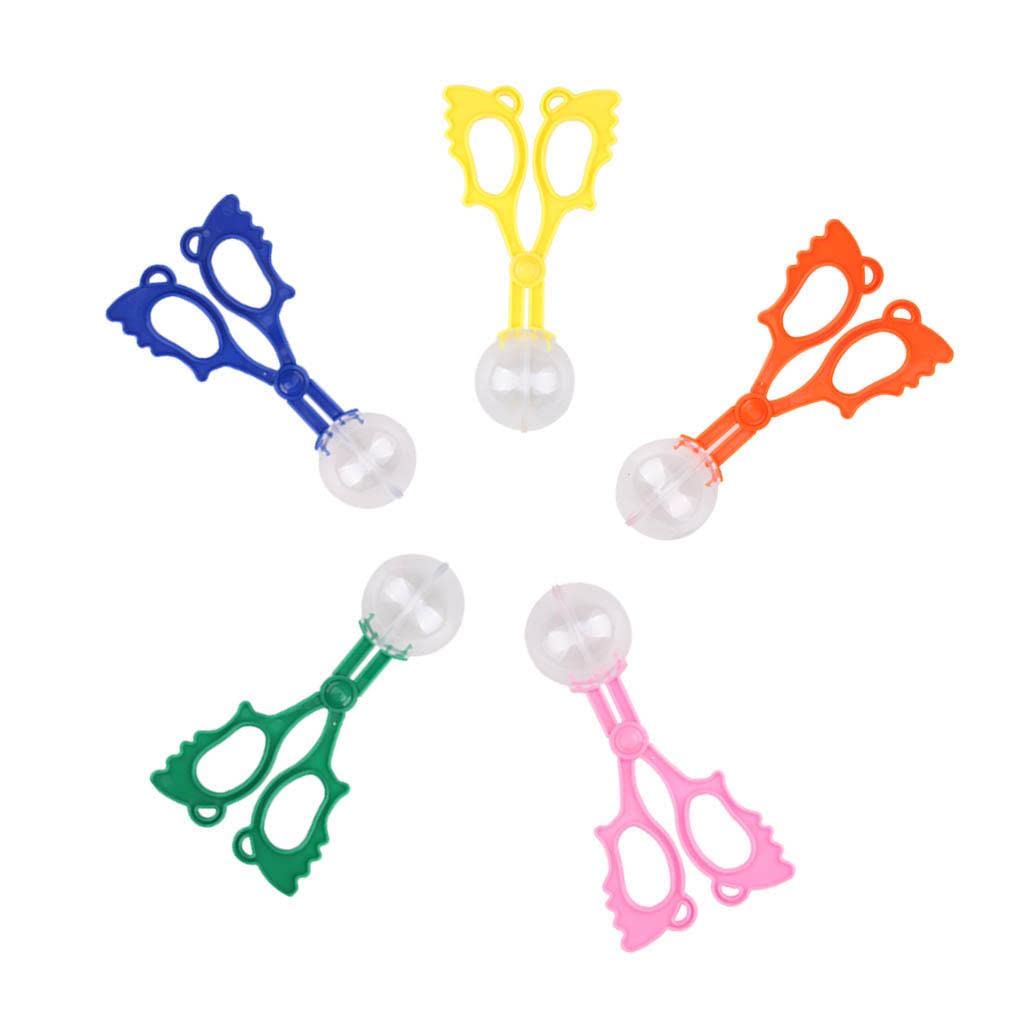 Mealoodiousmusea 5 Pieces Bug Insect Catcher Scissors Handy Scoopers Clamp Plastic Tongs Tweezer Children Toy Set