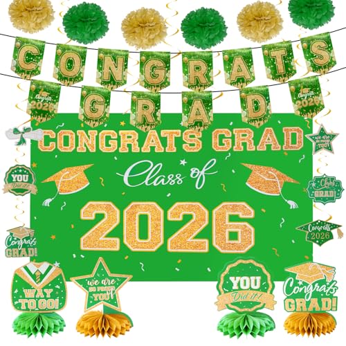 baotongle 18pcs Graduation Decorations Class of Grad Party Decor Pack