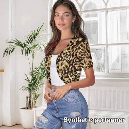 Image of Womens Short Sleeve Bolero Shrug Open Front Knit Cropped Cardigan Shoulder Cover for Dress Cute Casual Knit Cover Up