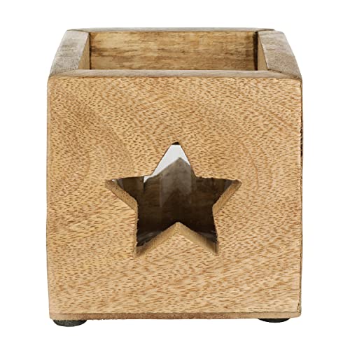 Nordstern Portavelas 'estrella' de madera de mango de aluminio, 9 x 9 x 9 cm Cover
