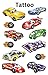 Produktbild AVERY Zweckform 56685 Kinder Tattoo Rennfahrzeuge - 12 Stück Temporäre, Wasserfeste Klebetattoos für Kindergeburtstag, Mitgebsel, Partyspiele und Zum Spielen (Jungen)