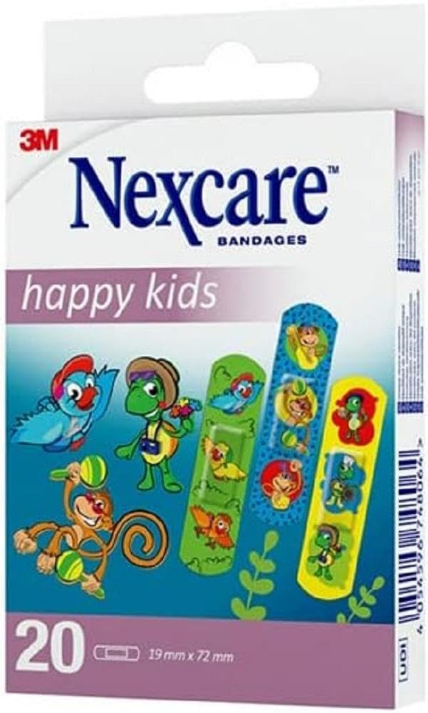 Cerotti Nexcare Happy Kids, 19 mm x 72 mm, confezione da 20 pezzi