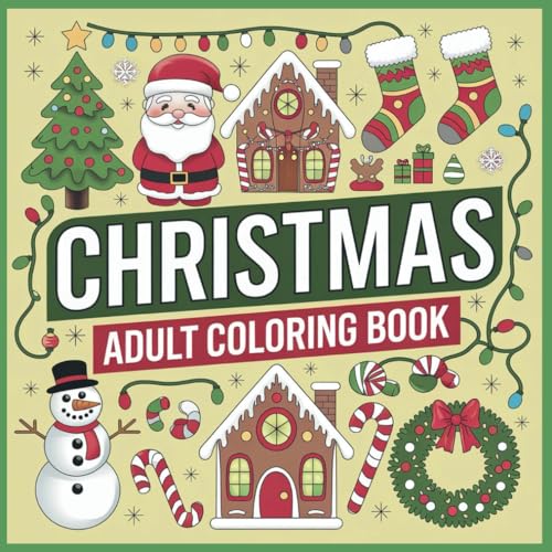 Christmas Adult Coloring Book: Winter Coloring Book for Seniors and Adults: 50 Simple and Bold Christmas Designs Showcasing Cozy Holiday Scenes for ... Perfect Gift for Men, Women, and Children. image 2