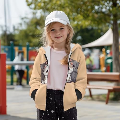 Cute Zip up Jacket Thick Hoodie for Girls 6-16 Fashion Sweatshirt Fall Outfits Long Sleeve4