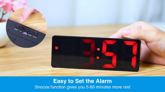 Watch [Upgraded Version] AMIR LED Clock for Bedroom RED on Amazon Live