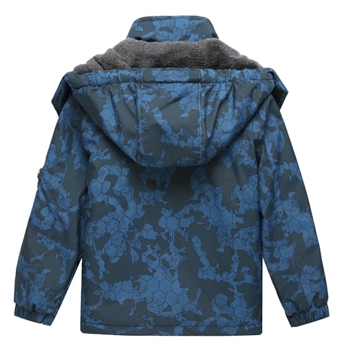 Image of Keevoom Boys Winter Coat Ski Jacket Windproof Kids Snowboard Warm Fleece Snow Coat Waterproof Outdoor Hooded Ski Coats
