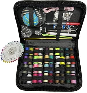 Sewing Kit Sewing Box, 129 Pieces Portable Mini Sewing Accessories, Sewing Kit for Adults with Sewing Needles Sewing Thread Sewing Scissors, Measure Tape