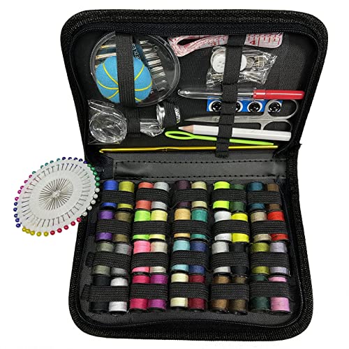 Mini kit de costura de viaje, 129 piezas, kit de costura de alta calidad, pequeño kit de costura para el hogar Cover