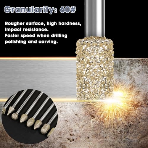 Accesorios para herramienta rotativa Feanron 20 piezas diamante miniatura 6