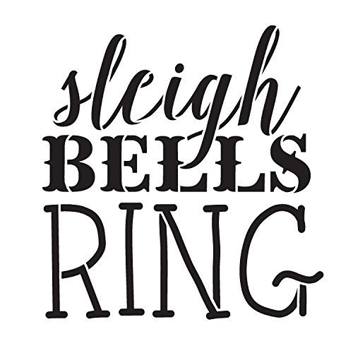 Sleigh Bells Ring Stencil By Studior12 | Rustic Vintage Christmas Word Art - Reusable Mylar Template | Painting, Chalk, Mixed Media | Use For Journaling Home Decor - Stcl1408 … Select Size (6" X 6") #TOP3