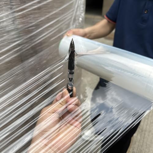 Image of CHUANGSEED Stretch Film 12 in x 1000 ft Moving Wrapping Plastic Shrink Film Strength Stretch 80 Gauge Durable Industrial Strength,Clear,4 Pack