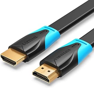 Vention Flat 4K HDMI Cable, Ultra High Speed Male to Male HDMI 2.0 Cable 18Gbps 4K@60Hz 3D, Video Return UHD 3860p, HD 1080p, Ethernet Compatible for Apple TV, Xbox VAA-B02 (Flat HDMI Cable, 10 Meter)