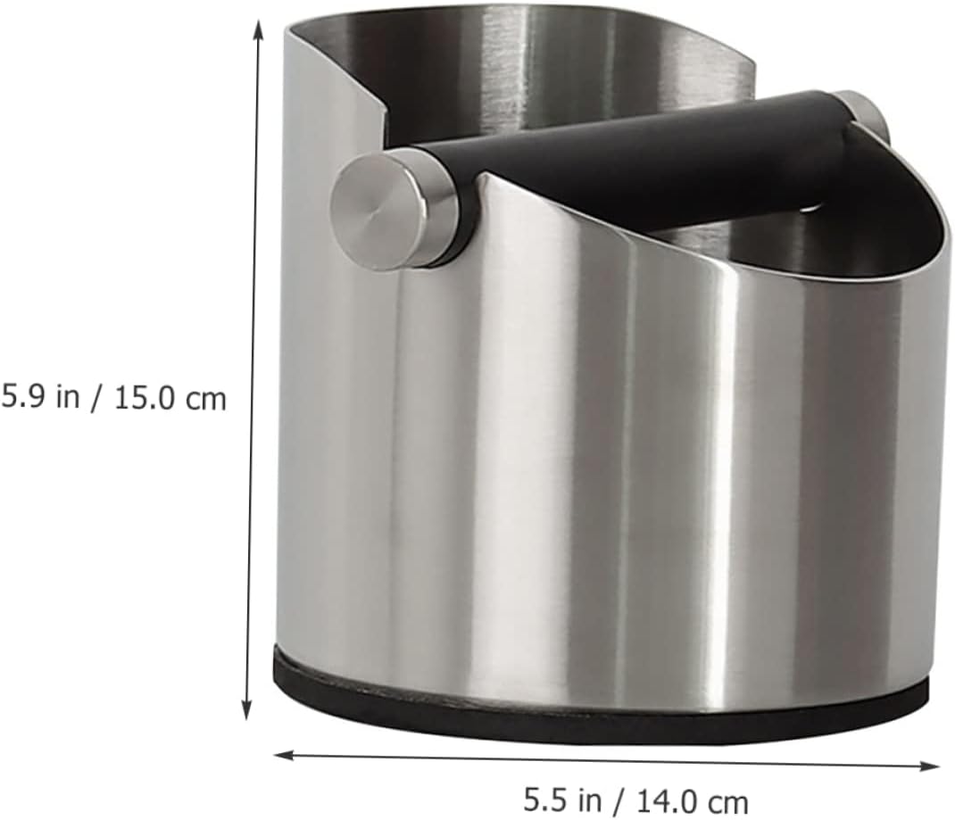 Unomor Stainless Steel Espresso Coffee Grounds Bin for Espresso Machines Large Capacity Grounds Container