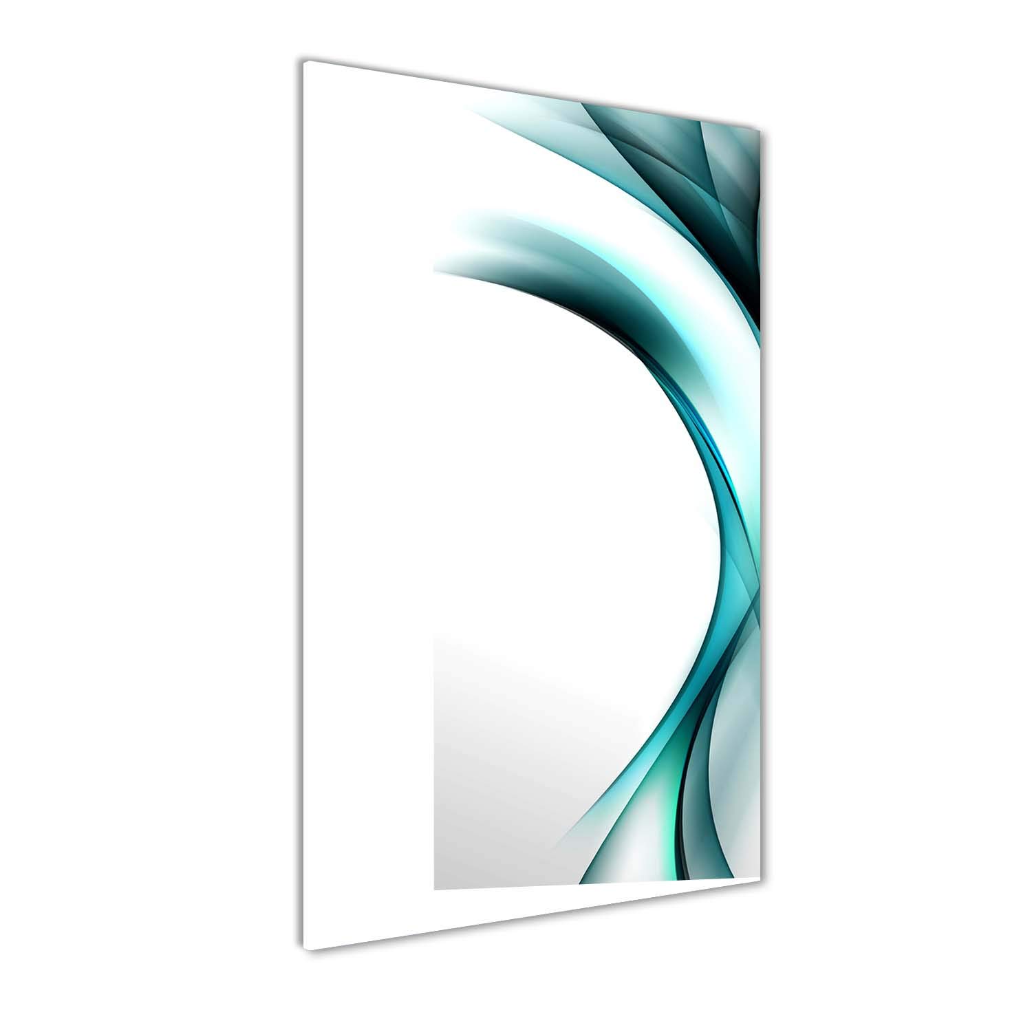 Tableau moderne sur verre trempé 70x140cm Tulup : l'évasion des vagues bleues chez vous