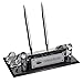Personalized Luxury Desk Name Plate | Black Glass Desk Name Plate with Clock, Pen and Cardholder, Custom Desk Name Plate, Desk Sign