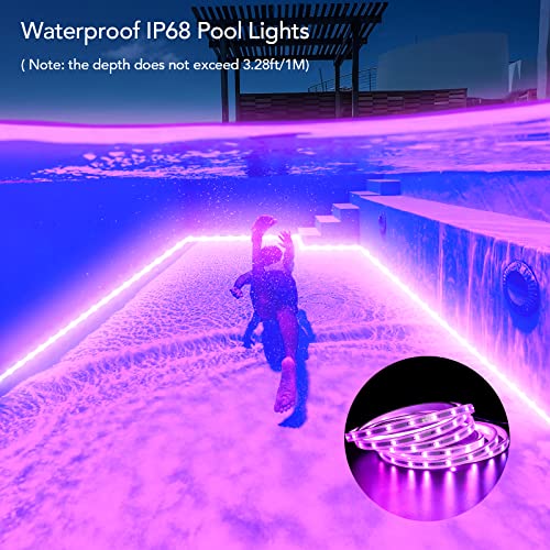 Fovaa Pool Lights For Above Ground Pool, Submersible Led Lights With Remote Control, Ip68 Waterproof Color Changing Swimming Pool Light, Underwater Lights For Inground Pool, Pond, Party(5M/16.4Ft) #TOP3