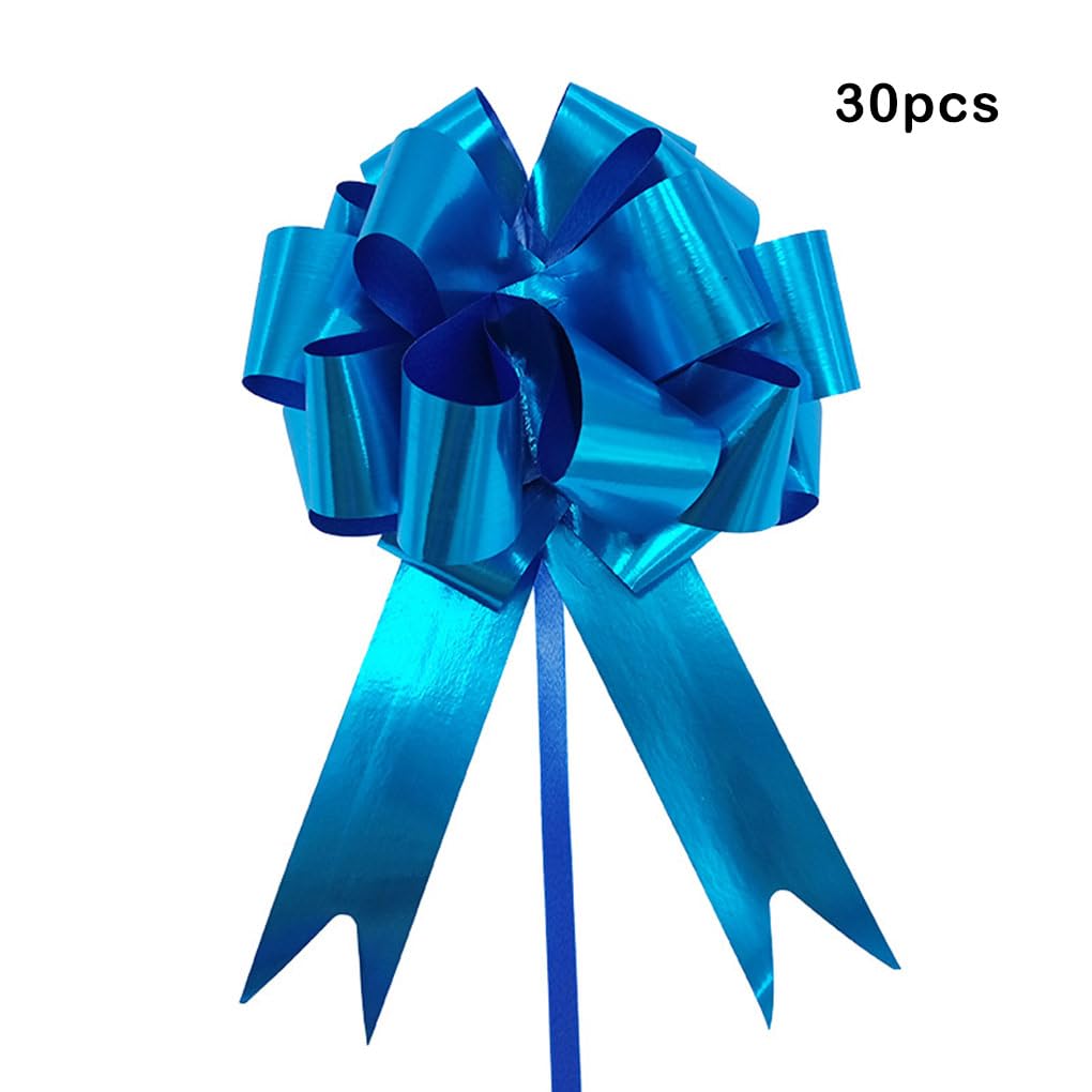 5 Set 30 Stück 3 x 120 cm Hochzeit Pull Schleife 3D Feier Knoten Bänder DIY Blume Auto Geschenke Verpackung Events Party Matt Dunkelblau
