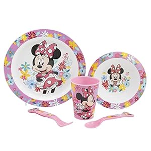 Stor 5-teiliges Kindergeschirrset Bunt Minnie Mouse