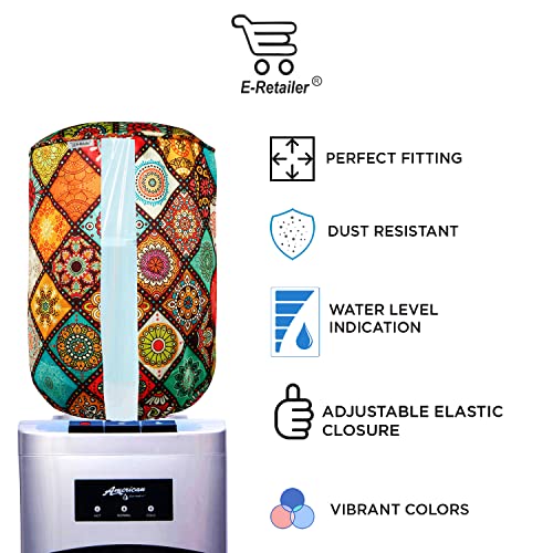 Image of Polyester Water Dispenser Bottle Cover Digital Printed with Elastic Closure & Dustproof Protector for 20 Ltr (Multi, 17x11 Inch)