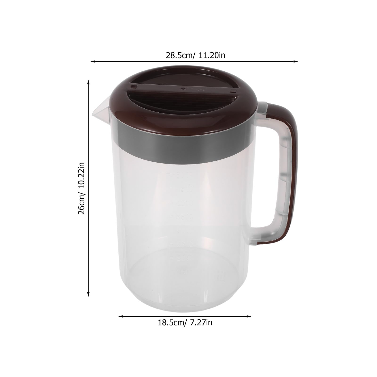 TOYANDONA Großer Wasserkrug Pp Kunststoff 5 Liter mit Deckel für Kühlschrank Hitzebeständig Transparenter Saftkrug mit Skala und Verstärkter Wand für Zuhause und Party