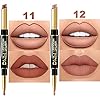 6Pcs-Lip-Liner-and-Lipstick-SetDNM-Double-Head-Matte-Mat-Lipstick-24H-Lip-Liner-2-in-1-Makeup-Set-for-Black-Women-Waterproof-Long-Lasting-24-All-Day-Dark-Red-Lipstick-Matte-Gift-Kit-with-Lipliner evpct 6Pcs Lip Liner and Lipstick Combo Set, DNM 2-in-1 Waterproof Lipstick and 24H Lip liner Set for Women, Antique Rose Chestnut Nude Dark Brown Matte Lipstick Pen with Lip Liner Set Long Lasting 24