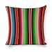 Produktbild Traditional Spanish Serape Fiesta Mexican Blanket Cotton Linen Blend Throw Pillow Covers Case Cushion Pillowcase with Hidden Zipper Closure for Sofa Bench Bed Home Decor 22"x22"