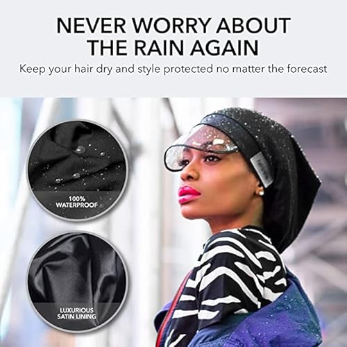 Hairbrella 100% Waterproof Rain Hat, Satin-Lined Cap, Uv Sun Protection, Full Hair Coverage, Packable Travel Accessory (Grey) #TOP1