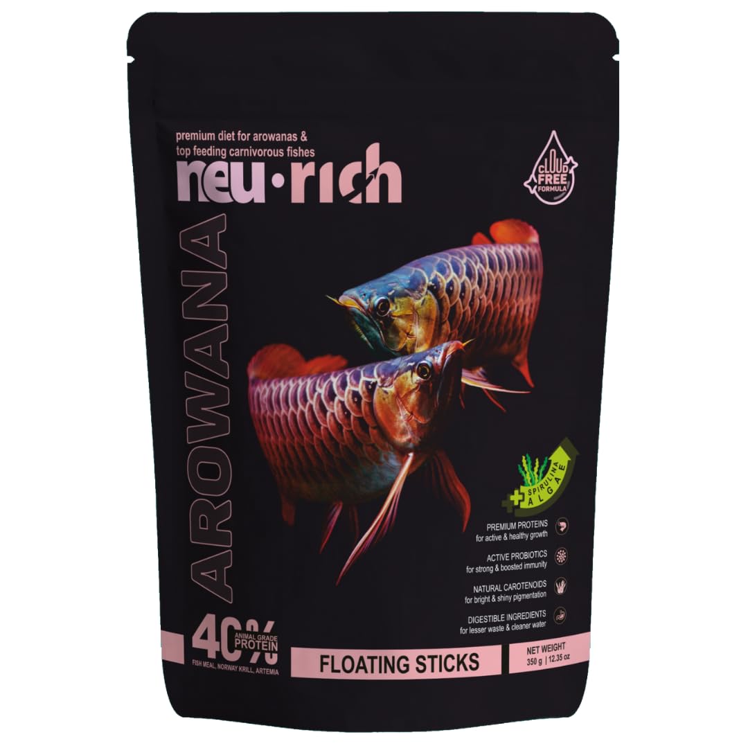 Neu Rich Arowana Fish Food - 350 g (Pack of 1) | Premium Diet for Arowanas & Top Feeding Carnivorous Fishes | Added Norway Krill, Artemia & Spirulina (B0DG2W36B5) Amazon Price History, Amazon Price Tracker