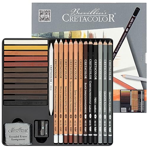 Tracé doux et saturé avec le set d'esquisse Cretacolor 27 pièces pour croquis parfaits