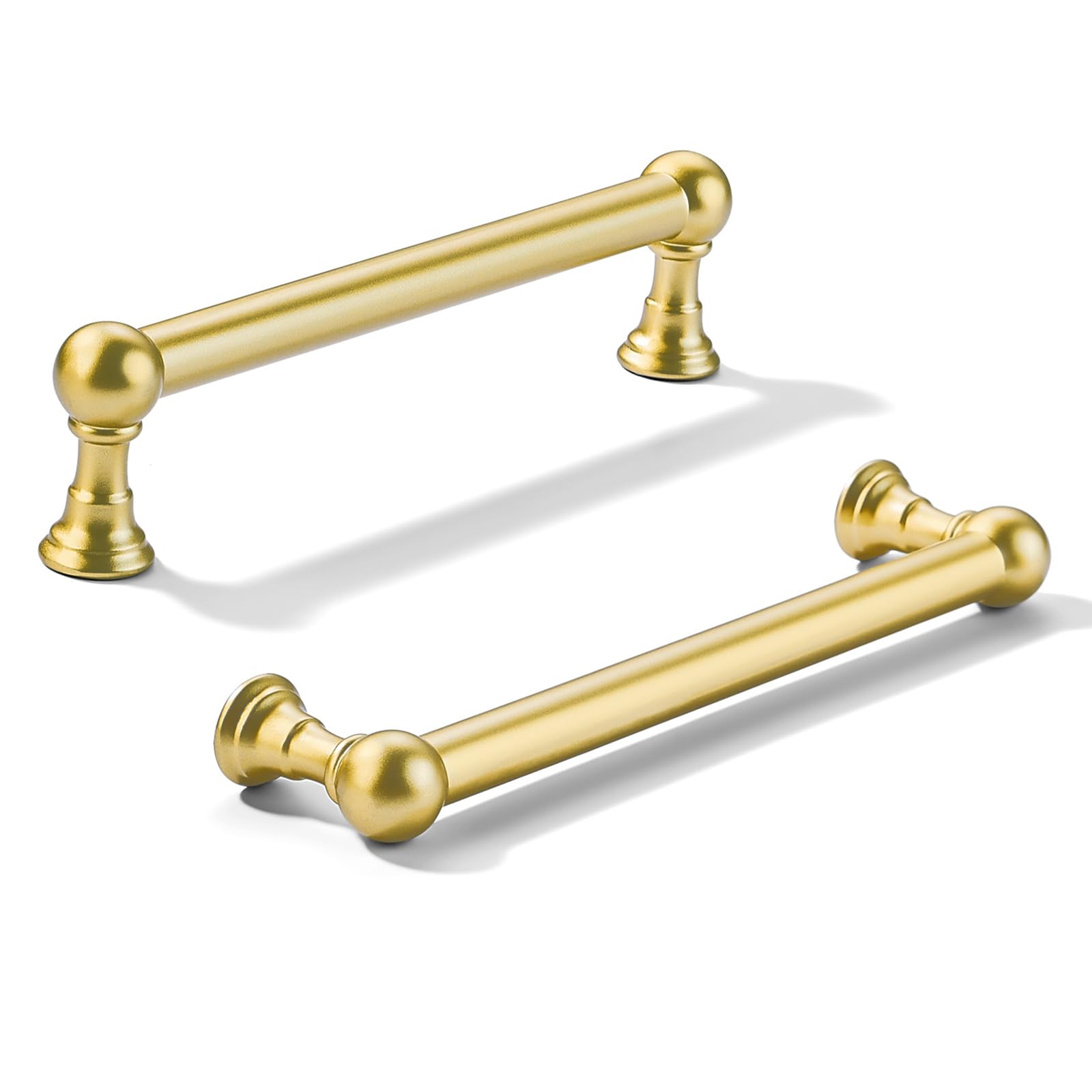 Photo 1 of khtumeware 10 Pack 5 inch Hole Center Brushed Matte Satin Gold Cabinet Pulls Heavy Duty Solid Cabinet Handles cabinets Dressers Kitchens Handles Bathroom cabinets