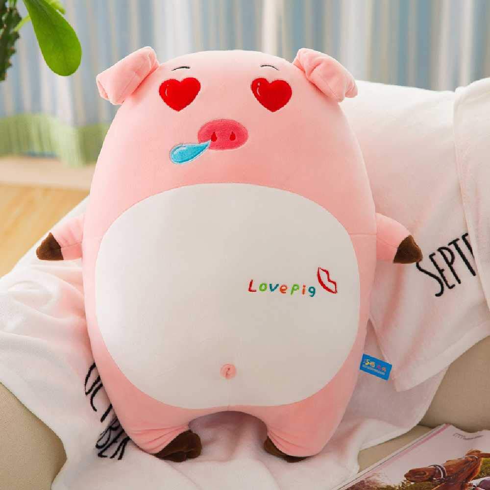 Oreiller rose de porc peluche 40cm coussin pour soulager le cou