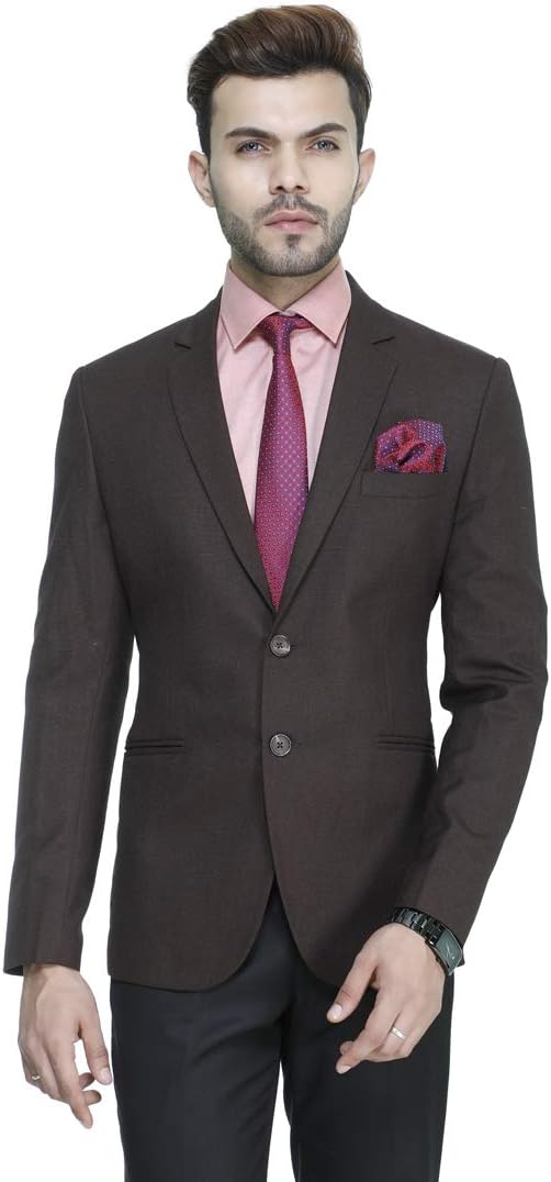 MANQ Men's Slim Fit Single Breasted Blazer