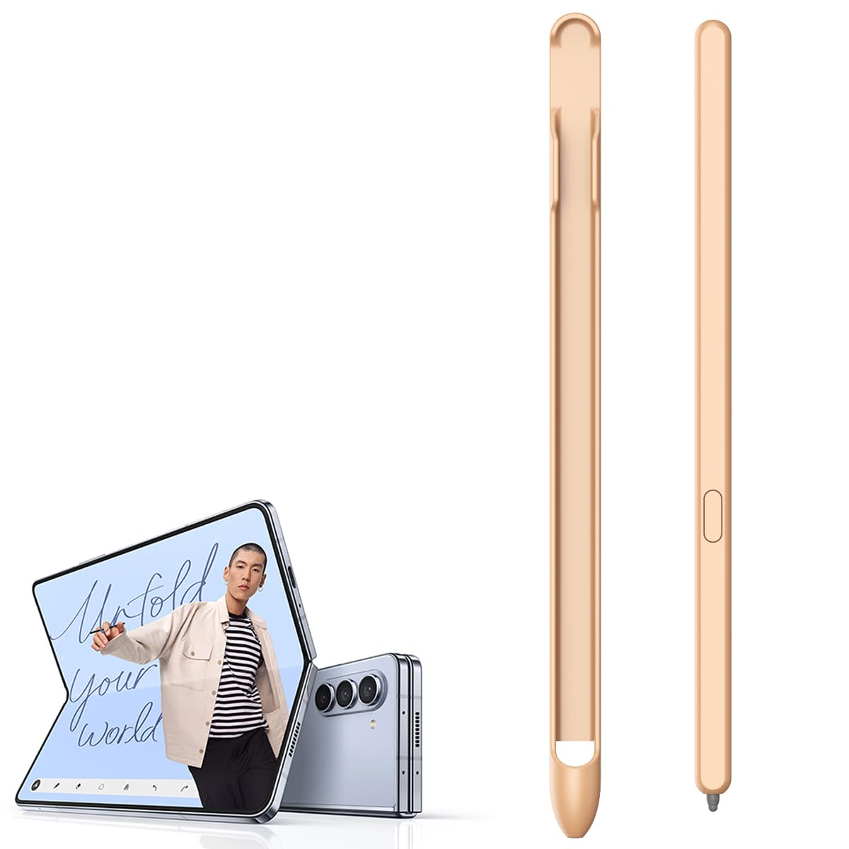 BaiFu S Pen Stilo Sostituzione per Galaxy Z Fold 6/5/4/3 with Input Penna, S-Pen Fold Edition + Slot - Pink