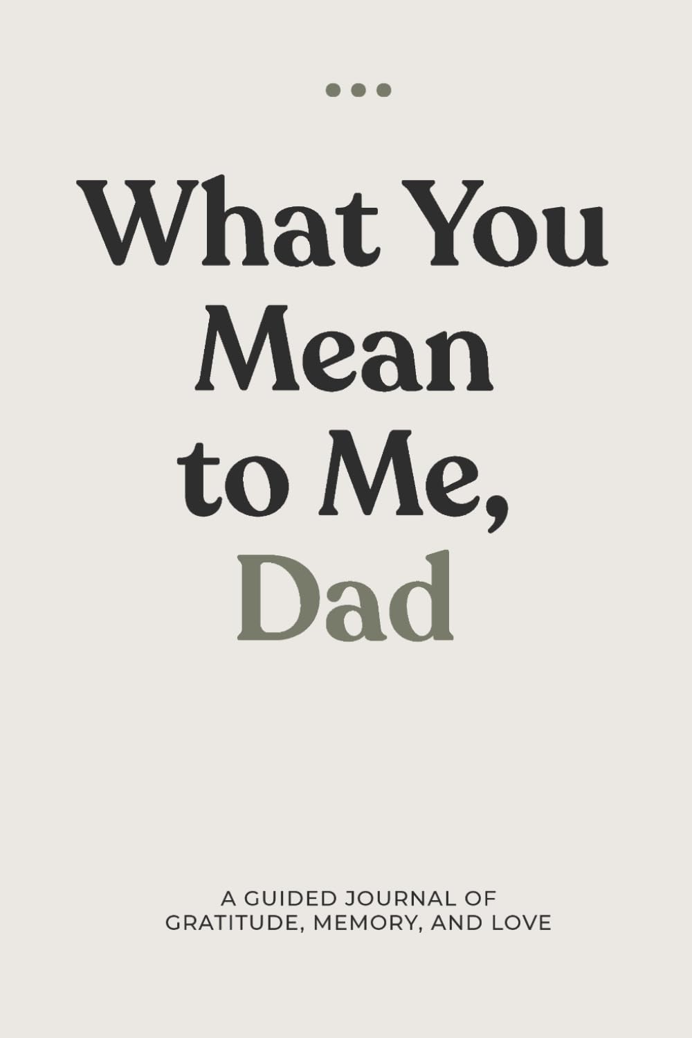 What You Mean to Me, Dad: A Guided Journal of Gratitude, memory, and love