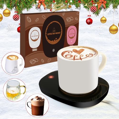 Coffee Warmer for Desk with 3 Adjustable Temperature, Coffee Cup Mug Warmer for Desk Office Home-Manually On/Off
