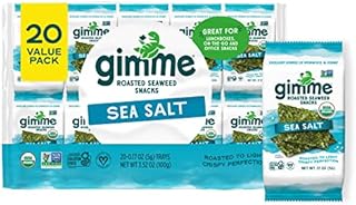 gimMe - Sea Salt - 20 Count - Organic Roasted Seaweed Sheets - Keto, Vegan, Gluten Free - Great Source of Iodine & Omega 3’s - Healthy On-The-Go Snack for Kids & Adults