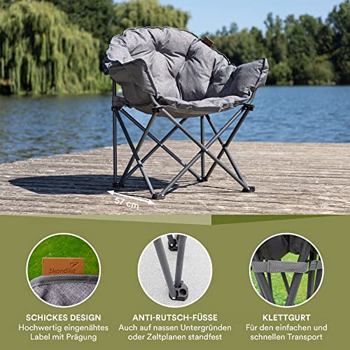 Skandika Moonchair Premium XL, gevoerde campingstoel, comfortabele klapstoel met rugleuning, tot 150 kg, incl. draagtas, voor binnen en buiten, voor tuin, balkon, camping - Afbeelding 5