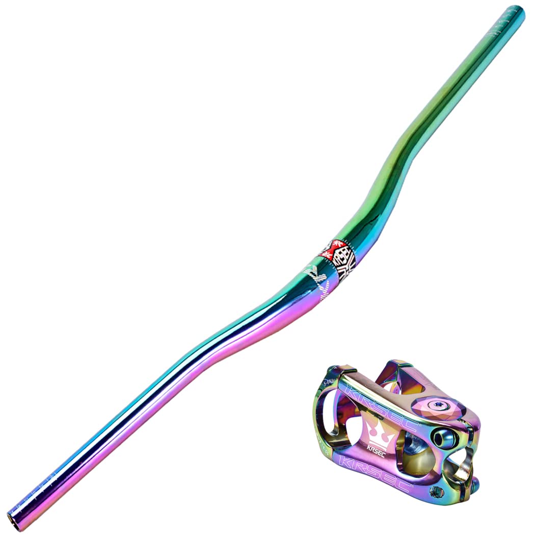 MTB Bicicletta Manubrio Colorato AM XC DH Downhill Bici da Corsa Manubrio Aumento Mountain Road Bike Arcobaleno Manubrio 31.8mm * 800mm