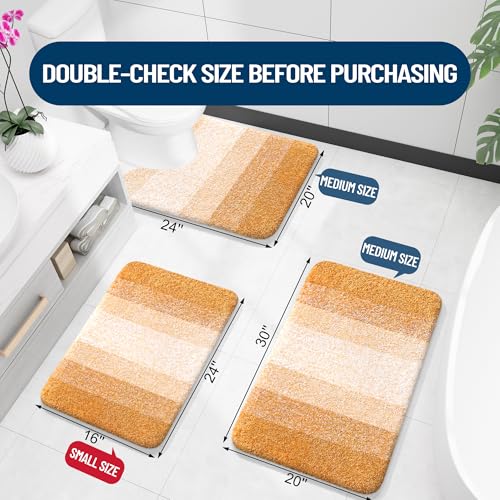 Image of OLANLY Bathroom Runner Rugs Mat 59x24, Extra Soft Absorbent Microfiber Bath Rugs, Rubber Backing, Quick Dry, Washable Long Bath Mats for Bathroom, Tub and Shower, Home Decor Accessories, Golden Yellow