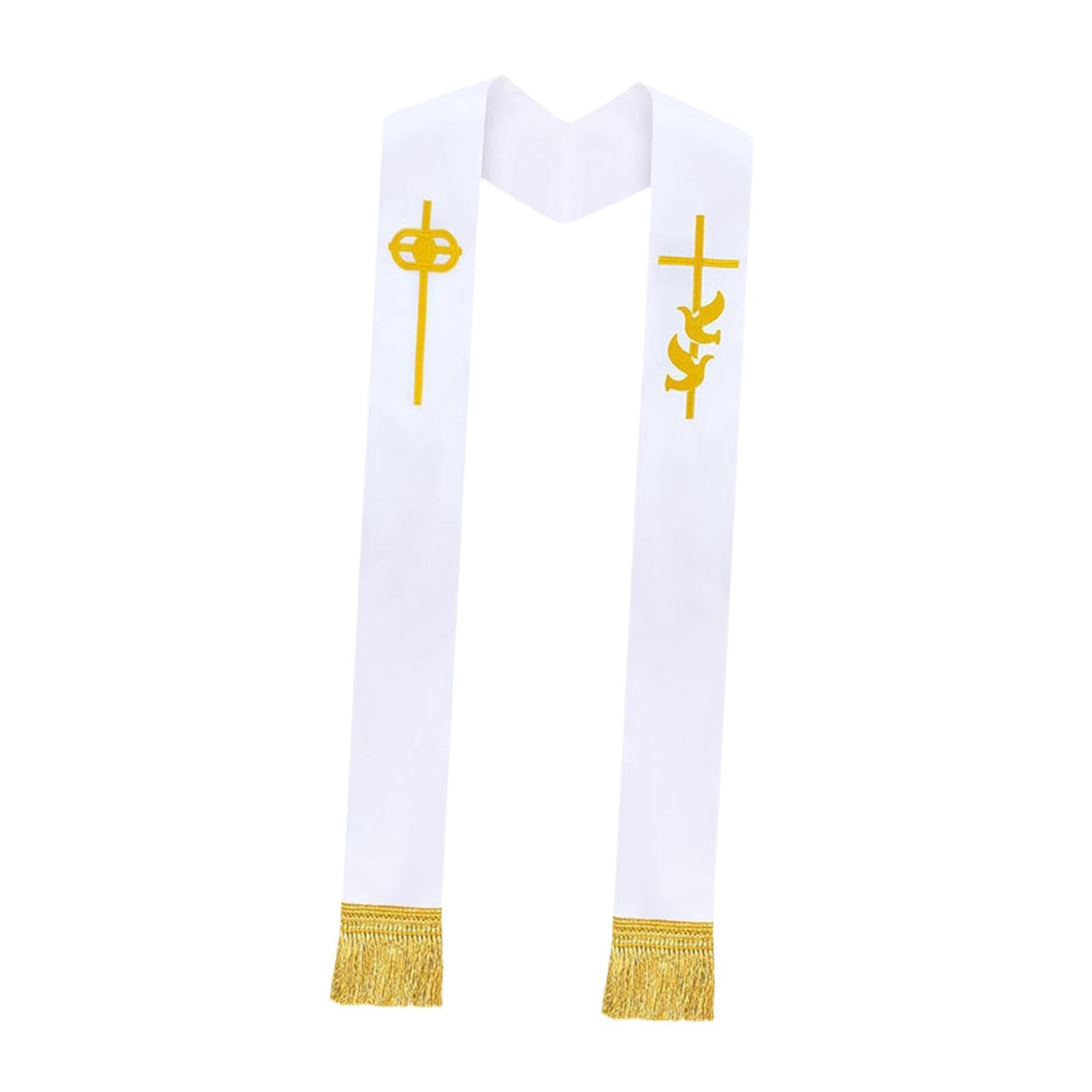 ecomistiq BNF® Priest Stole for Men Women Embroidery Clergy Stole for Church Party Supplies|Clothing Shoes & Accessories | Uniforms & Work Clothing |Other Uniforms & Work Clothing|1 Priest Stole Set-picture-23