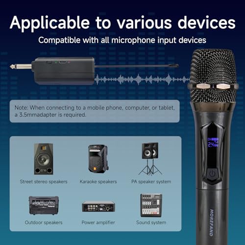 image for Loewieta Wireless Karaoke Microphone dynamic Mic Up160ft range handhel