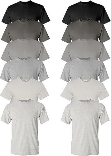 EVERYDAY TEES Heavy Cotton Tee (Pack of 12), Assorted Colors