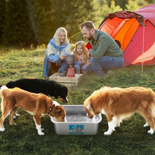 Stainless Steel Dog Water Bowl: 1.25 Gallons Metal Pet Water & Food Bowl No Spilling - High Capacity Dog Bowls for Medium, Larges, X-Large Dogs - Image 6