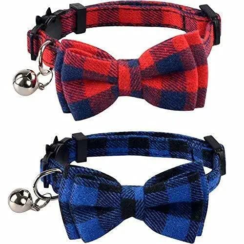 DOG TRUST 2 Pack/Set Adjustable Cat Collar Breakaway with Cute Bow Tie and Bell for Kitty - Color May Vary (B0BFFFJZGH) Amazon Price History, Amazon Price Tracker