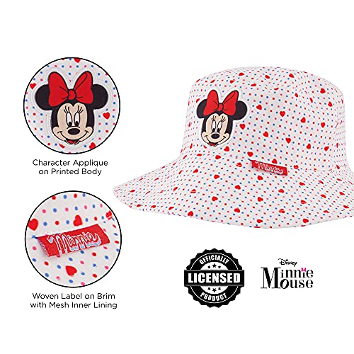 Disney Toddler Sunhat, Minnie Mouse Kids Bucket Matching Girls Baseball Cap For Beach, Size 2-4, Bucket & Baseball Hat, 2-4T Red And White #TOP3