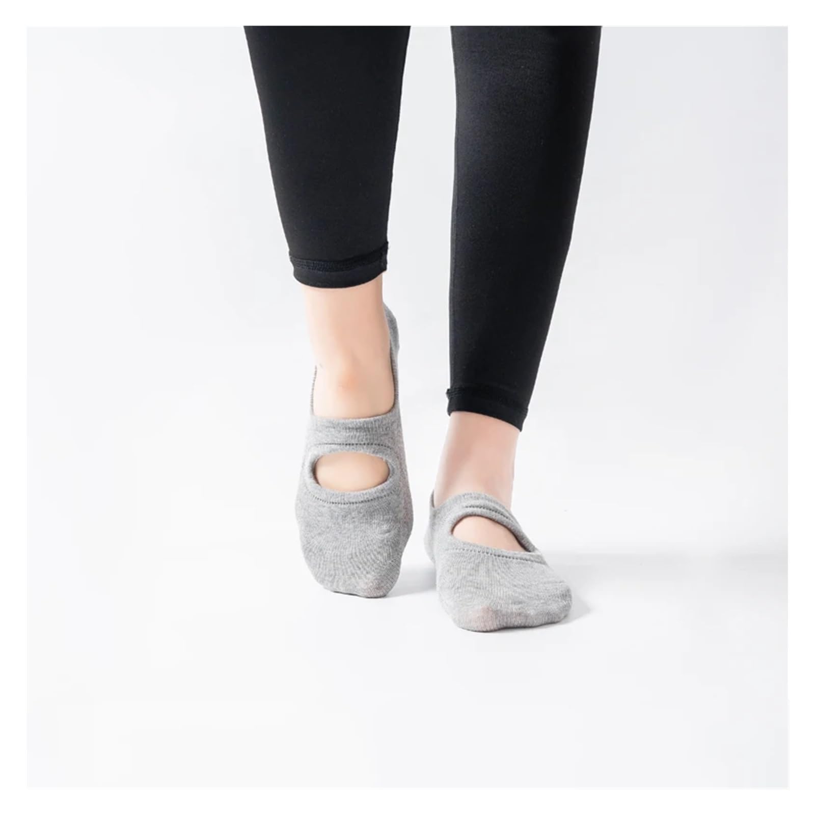 Calcetines Pilates Yoga Calcetines de Yoga transpirables for mujer, medias antideslizantes de silicona for Pilates, algodón, sin espalda, for Fitness, baile, Ballet, zapatillas deportivas(Light Green)