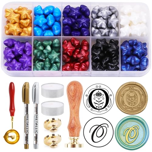 Emballages cadeaux uniques : coffret 200 cachets de cire lettre O