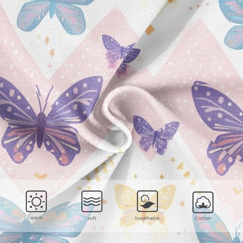Wusikd Cute Butterflies Girls' Underwear Cotton Chevron Girls Briefs Soft Toddler Underwear 2T3