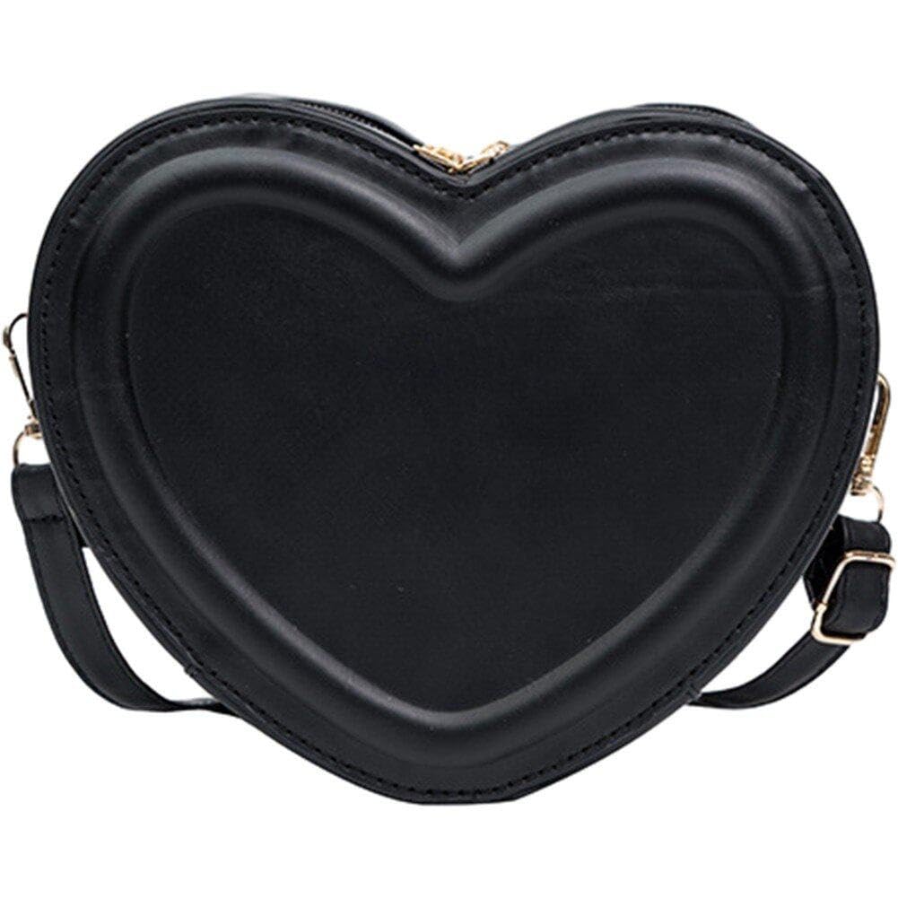 Sanfly Heart Shape Crossbody Bags for Women Solid Pu Leather Shoulder Bags Adjustable Strap Purse Handbags